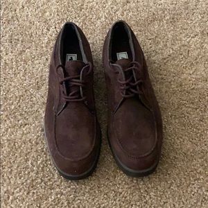 Metros Brown Faux Suade Loafers